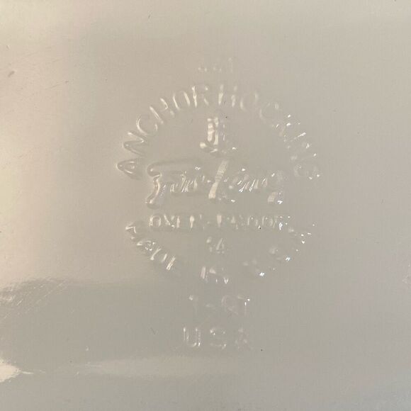 Vintage Anchor Hocking Fire King White Milk Glass Loaf Pan Blue Cornflower 1qt - Picture 5 of 10